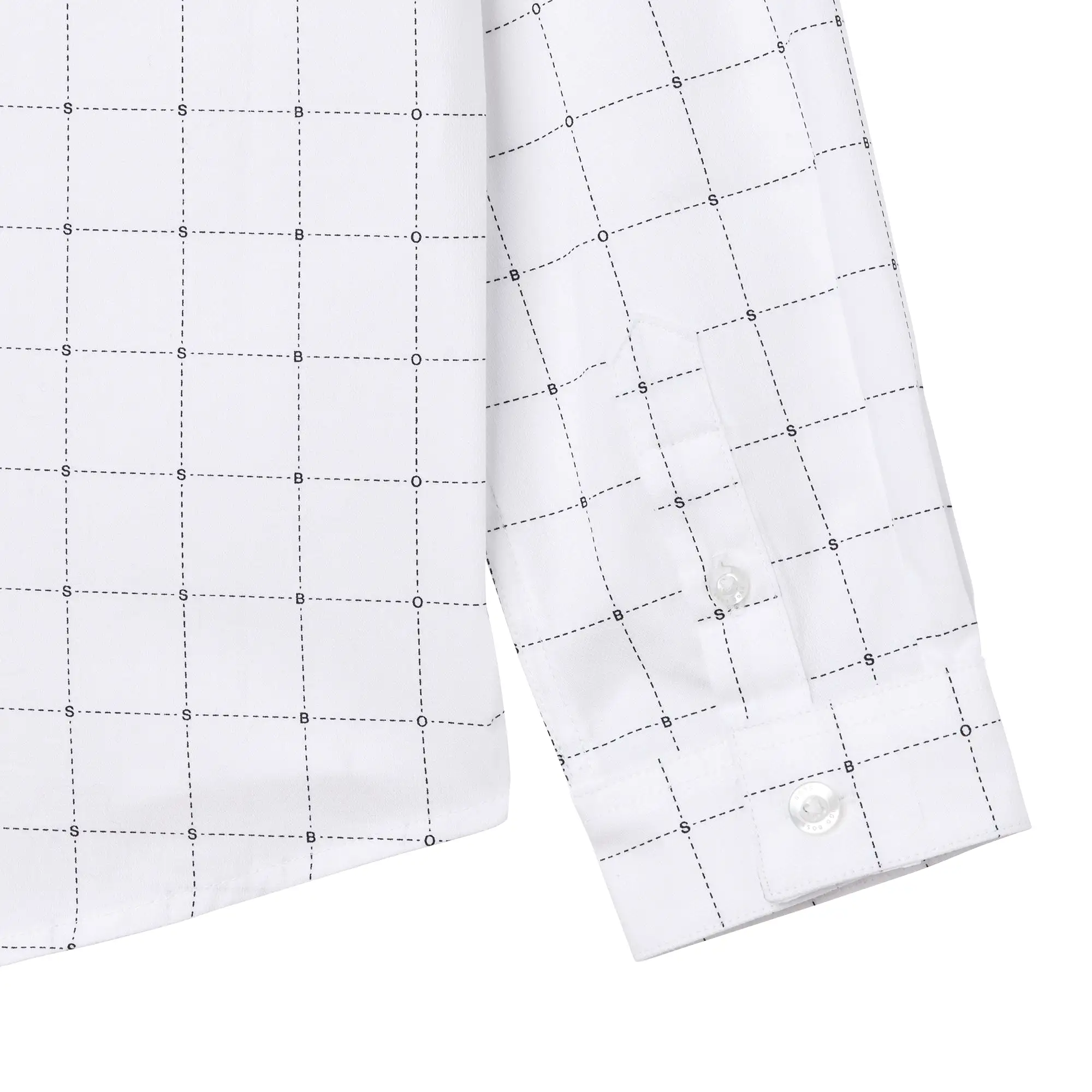 Hugo Boss Boys L/S Dress Shirt w/Pattern_ White J25N64-10B