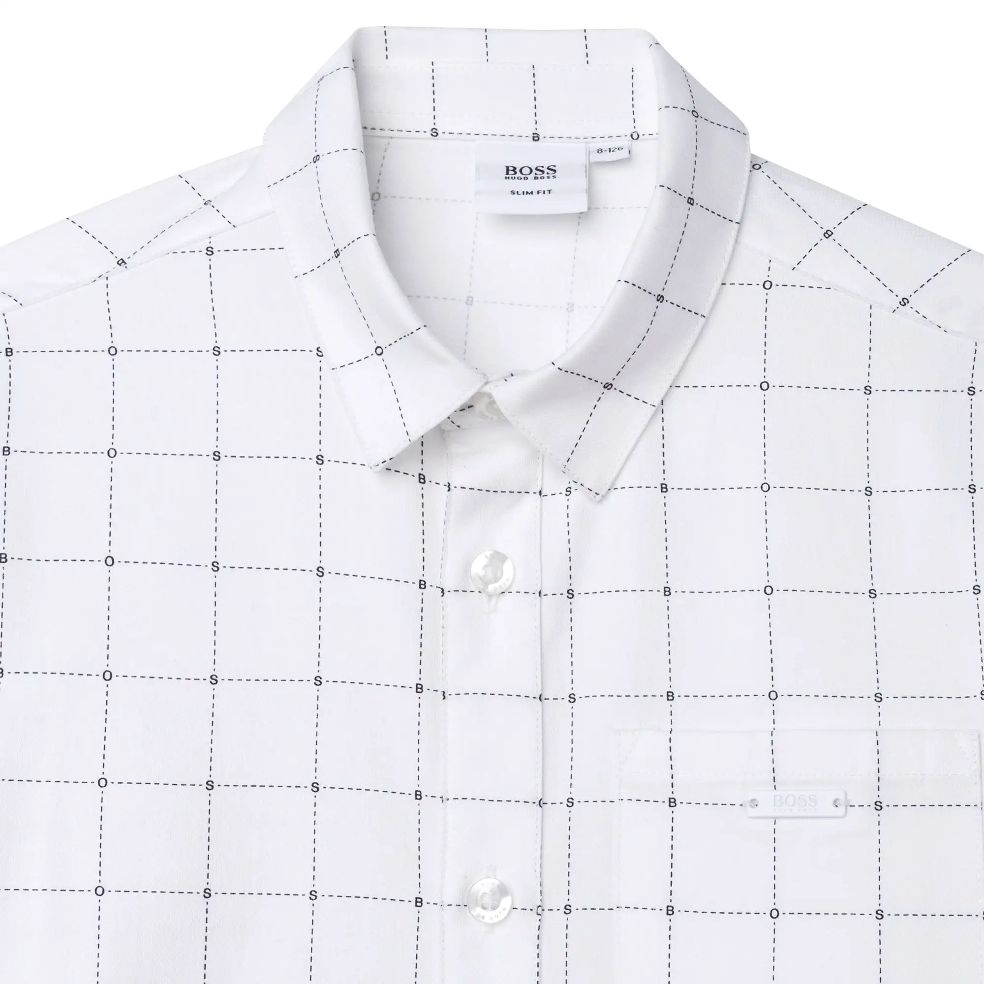 Hugo Boss Boys L/S Dress Shirt w/Pattern_ White J25N64-10B