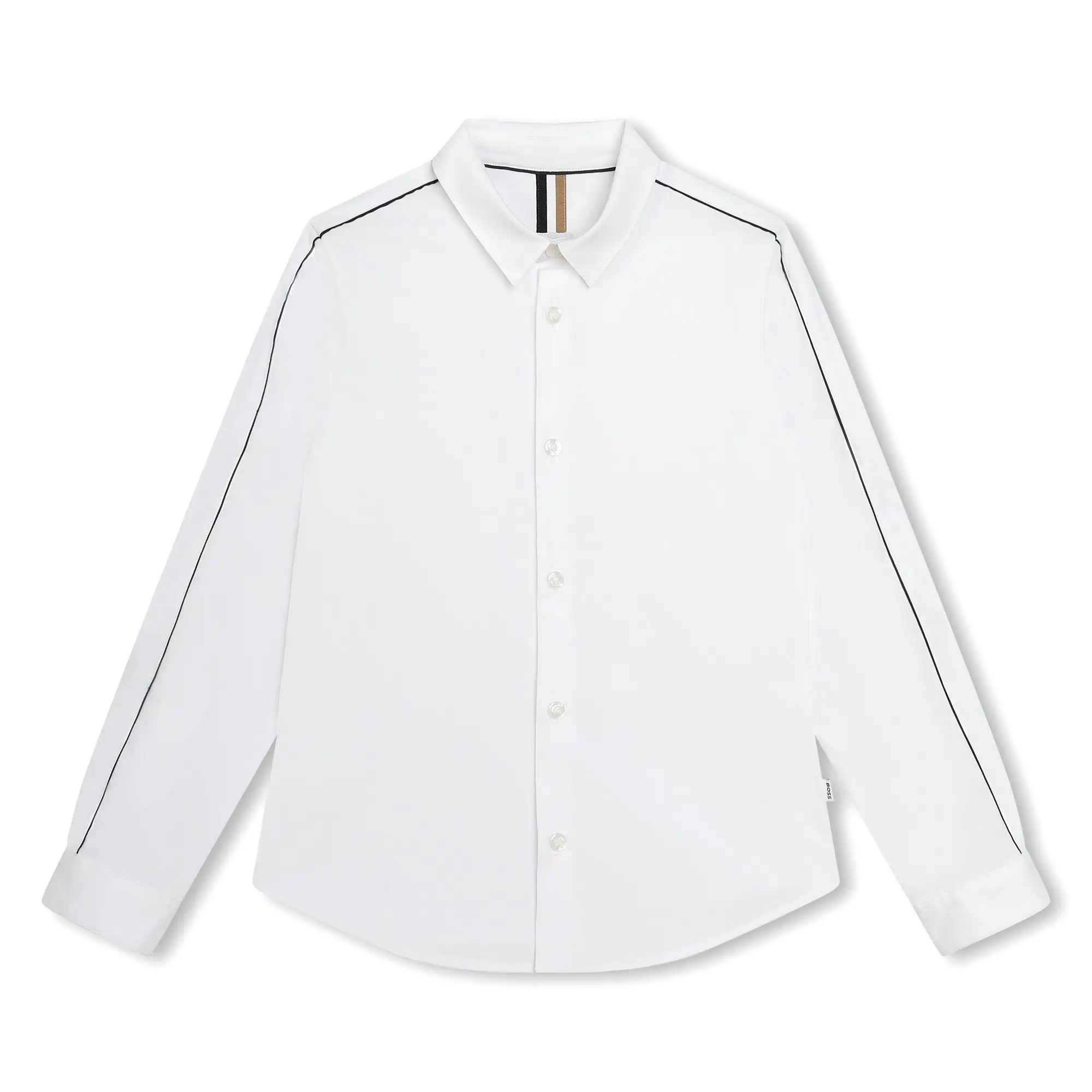 Hugo Boss Boys White Slim Fit Dress Shirt _ J50697-10P