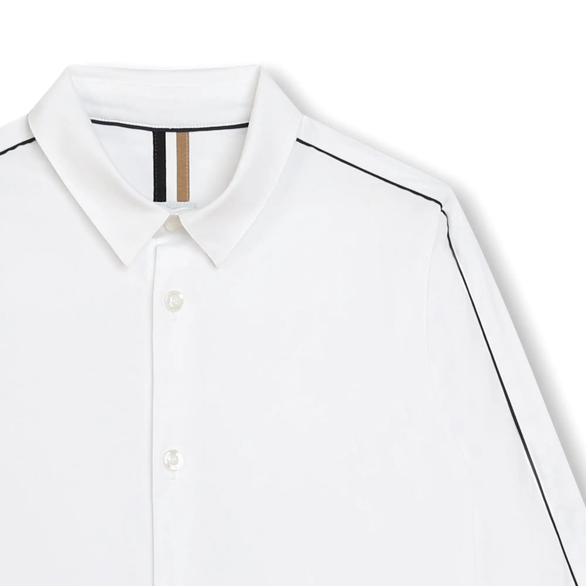 Hugo Boss Boys White Slim Fit Dress Shirt _ J50697-10P