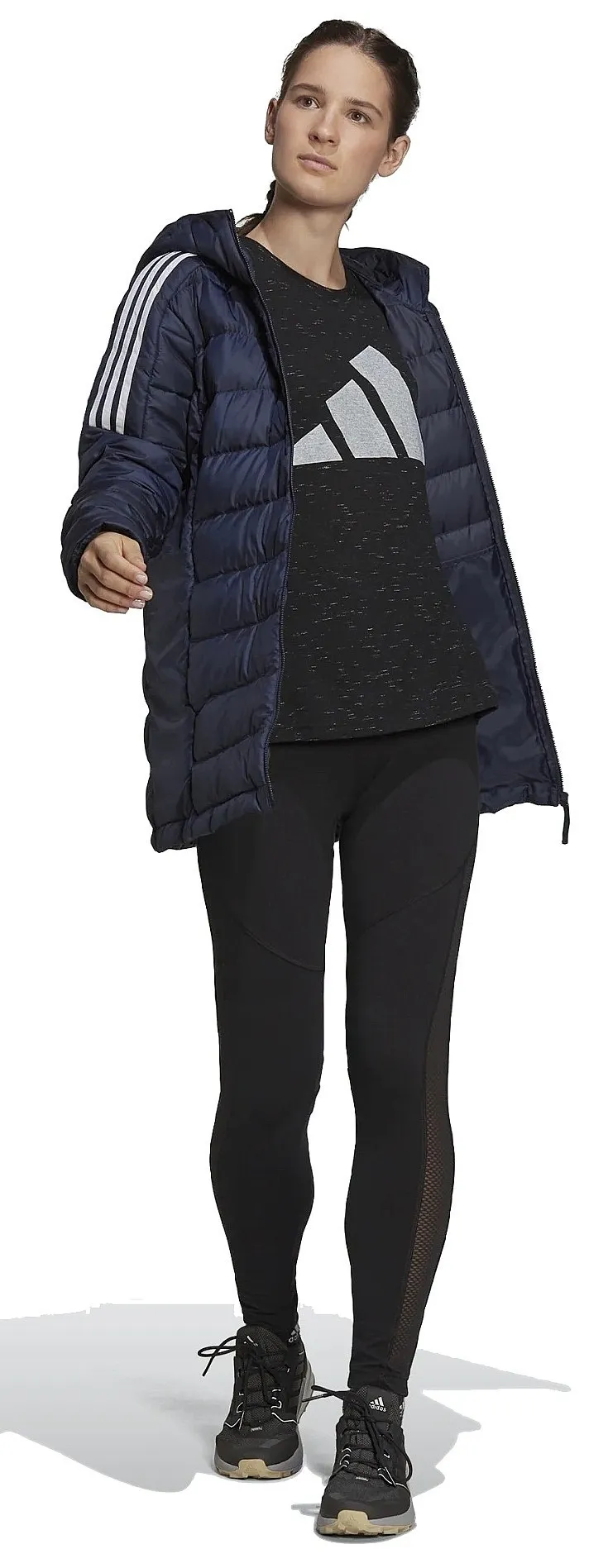 jacket adidas Performance Essential Down Hooded - Legend Ink - women´s