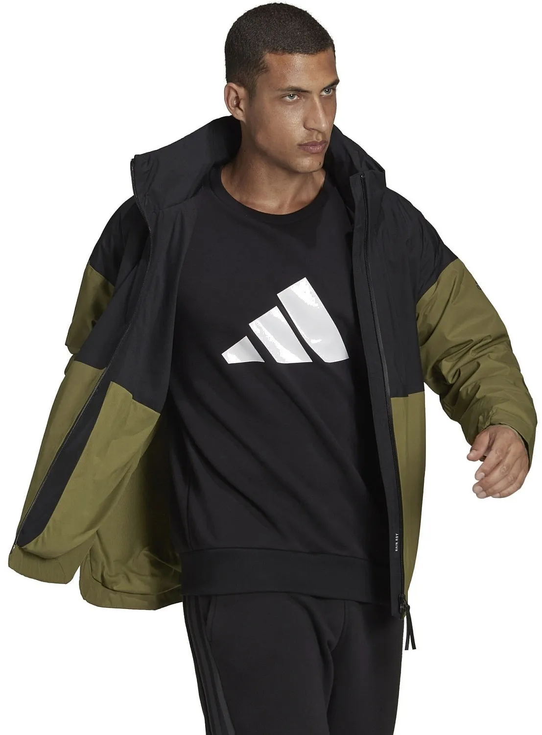 jacket adidas Performance Urban Rain.RDY - Black/Wild Moss - men´s