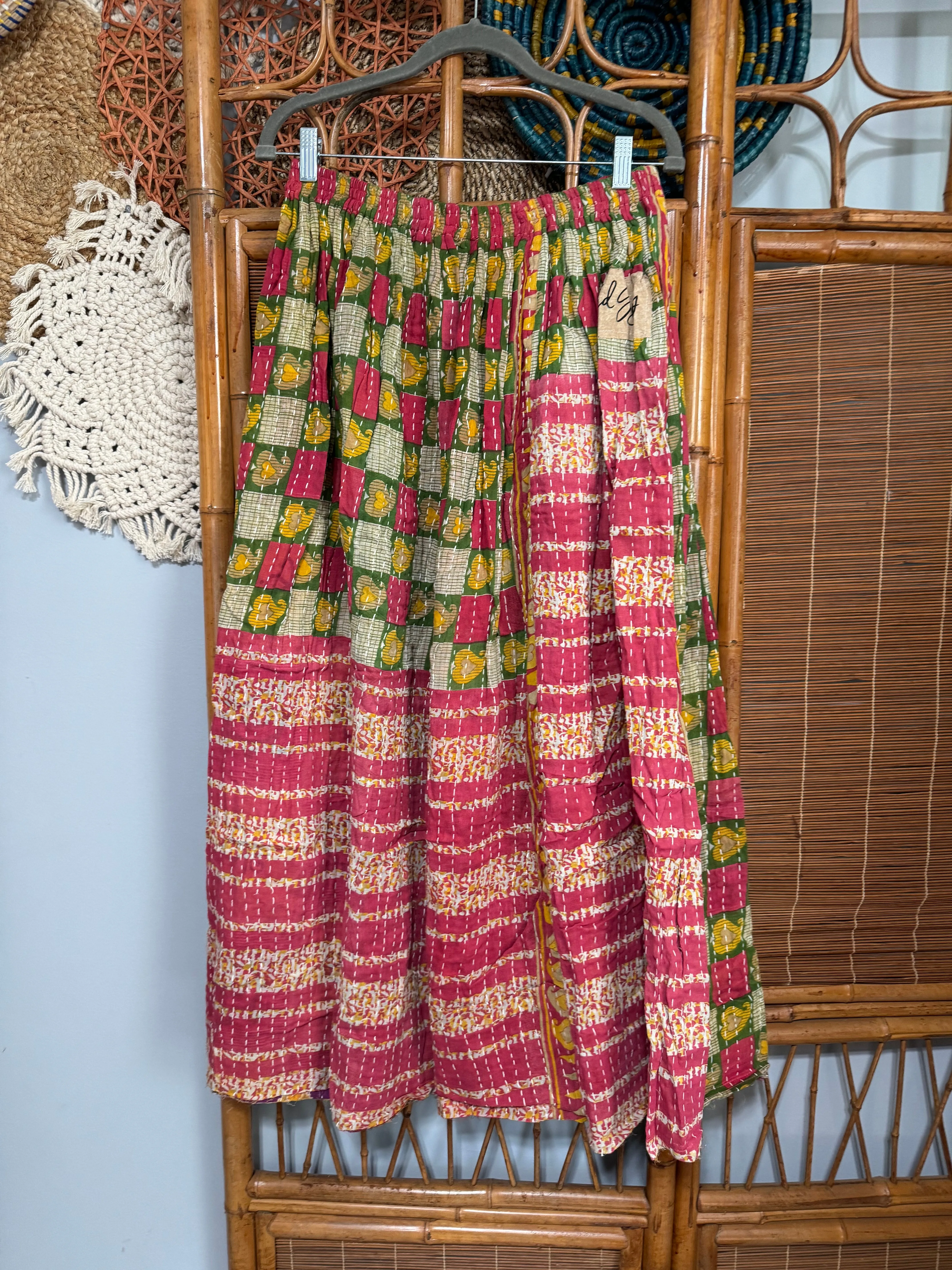 Kantha Vibes Front Pocket Maxi Skirt