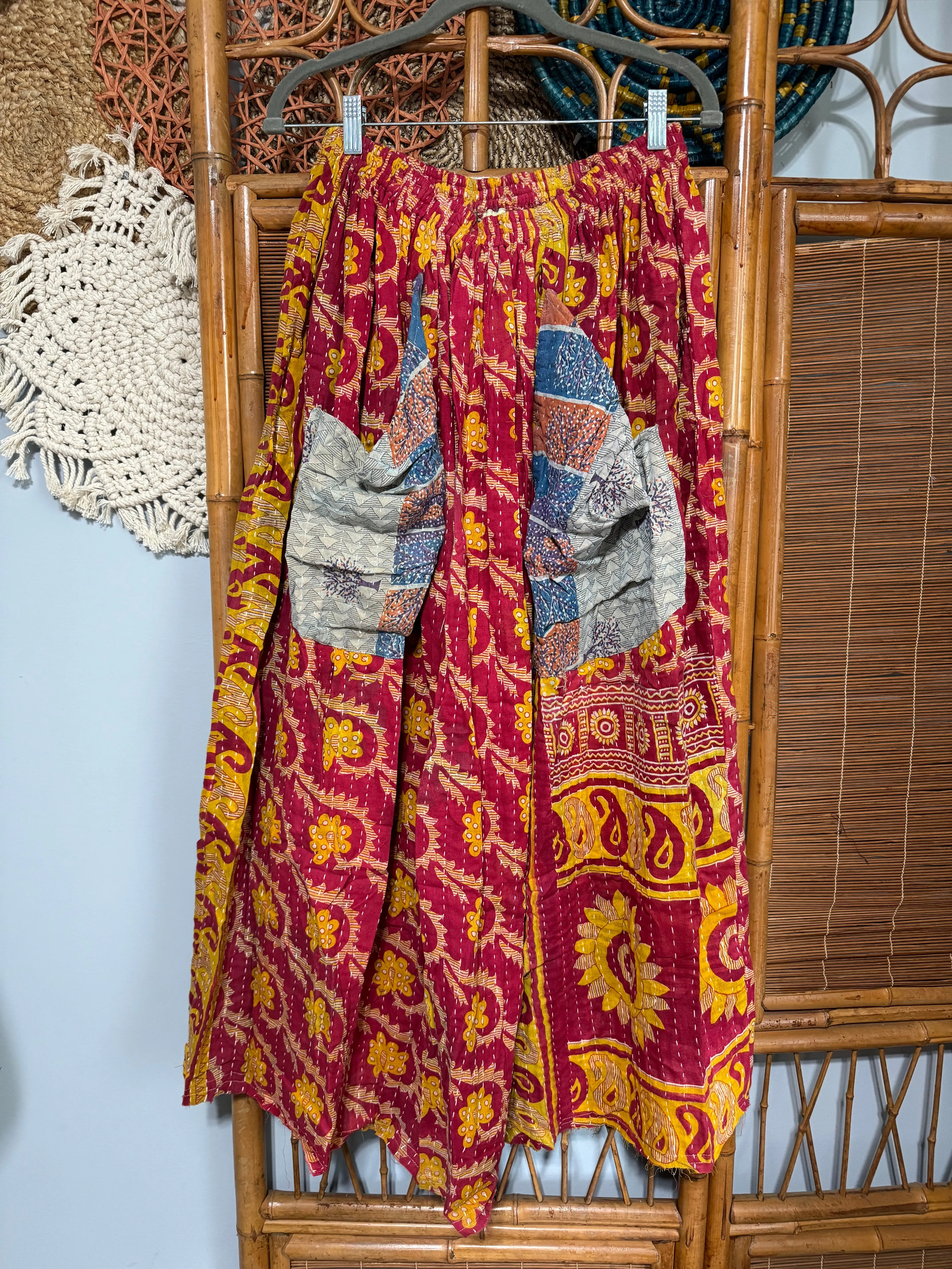 Kantha Vibes Front Pocket Maxi Skirt