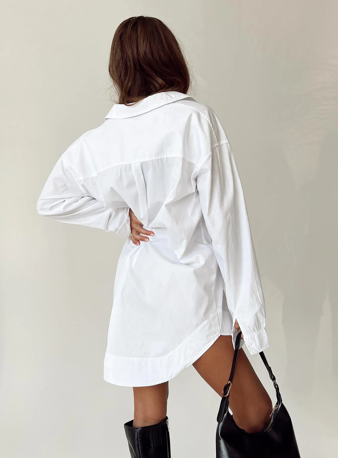 Koumi Mini Shirt Dress White