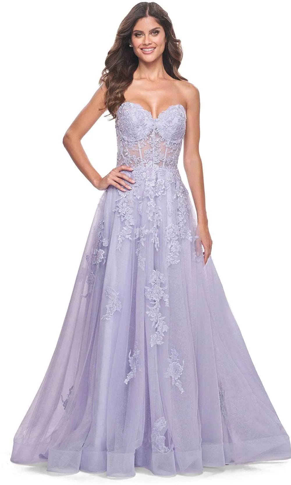 La Femme 32145 - Lace Corset Prom Dress