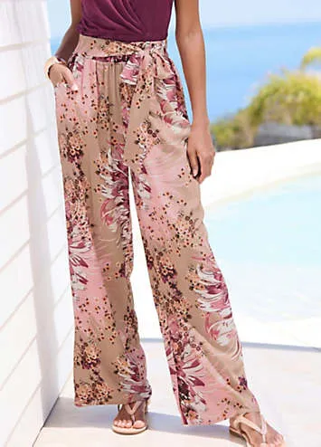 LASCANA Floral Print Palazzo Pants