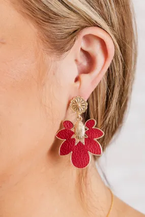 Level Of Fierce Earrings, Burgundy