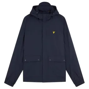 Lyle & Scott Branded Navy Blue Hooded Parka Jacket