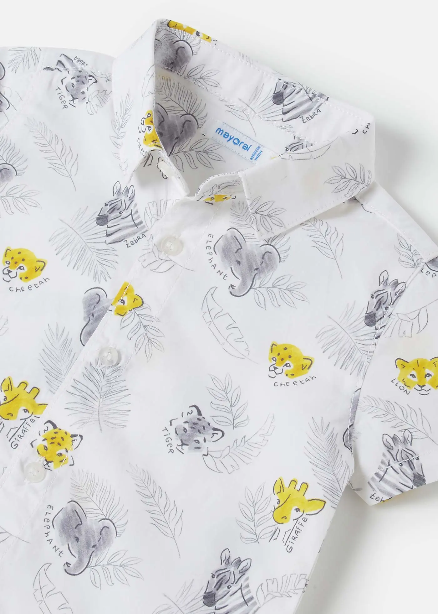 Mayoral Baby Short Sleeve Dress Shirt w/Print_ White 1115-95