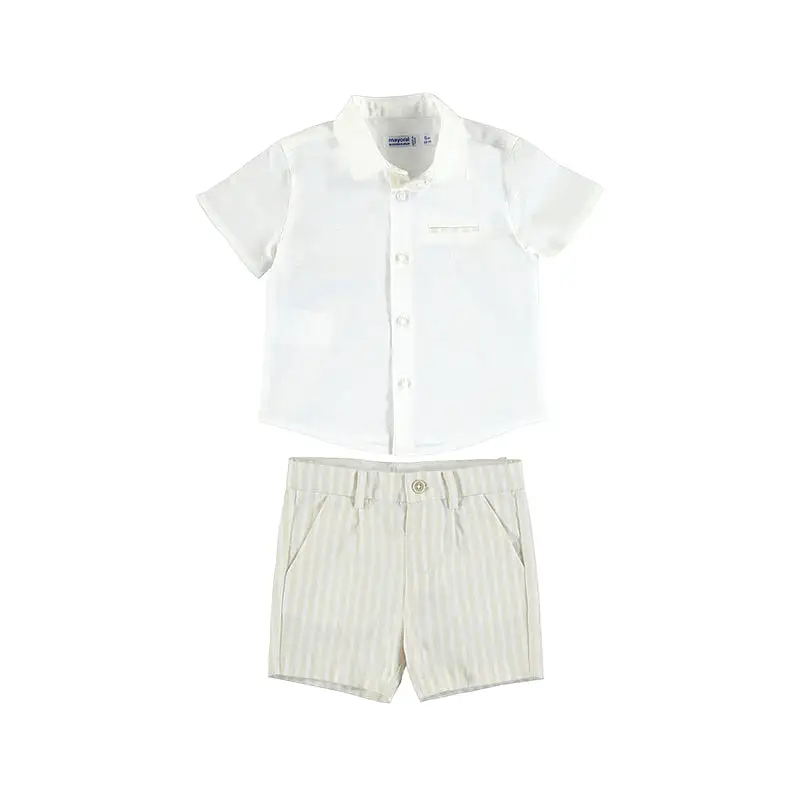 Mayoral Baby Shorts and Dress Shirt Set_ Jute 1232-22