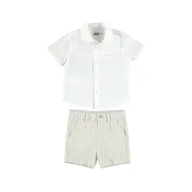 Mayoral Baby Shorts and Dress Shirt Set_ Jute 1232-22