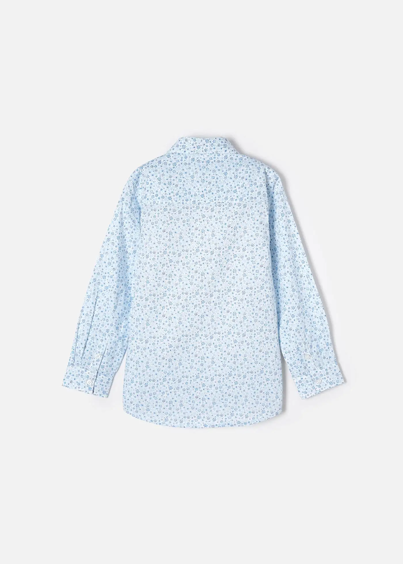 Mayoral Mini L/S Dress Shirt w/Floral Print_ Light Blue 3120-48