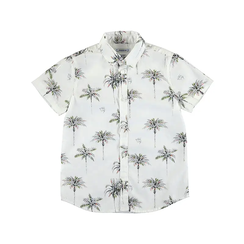 Mayoral Mini Short Sleeve Dress Shirt w/Print_ Palms 3114-66