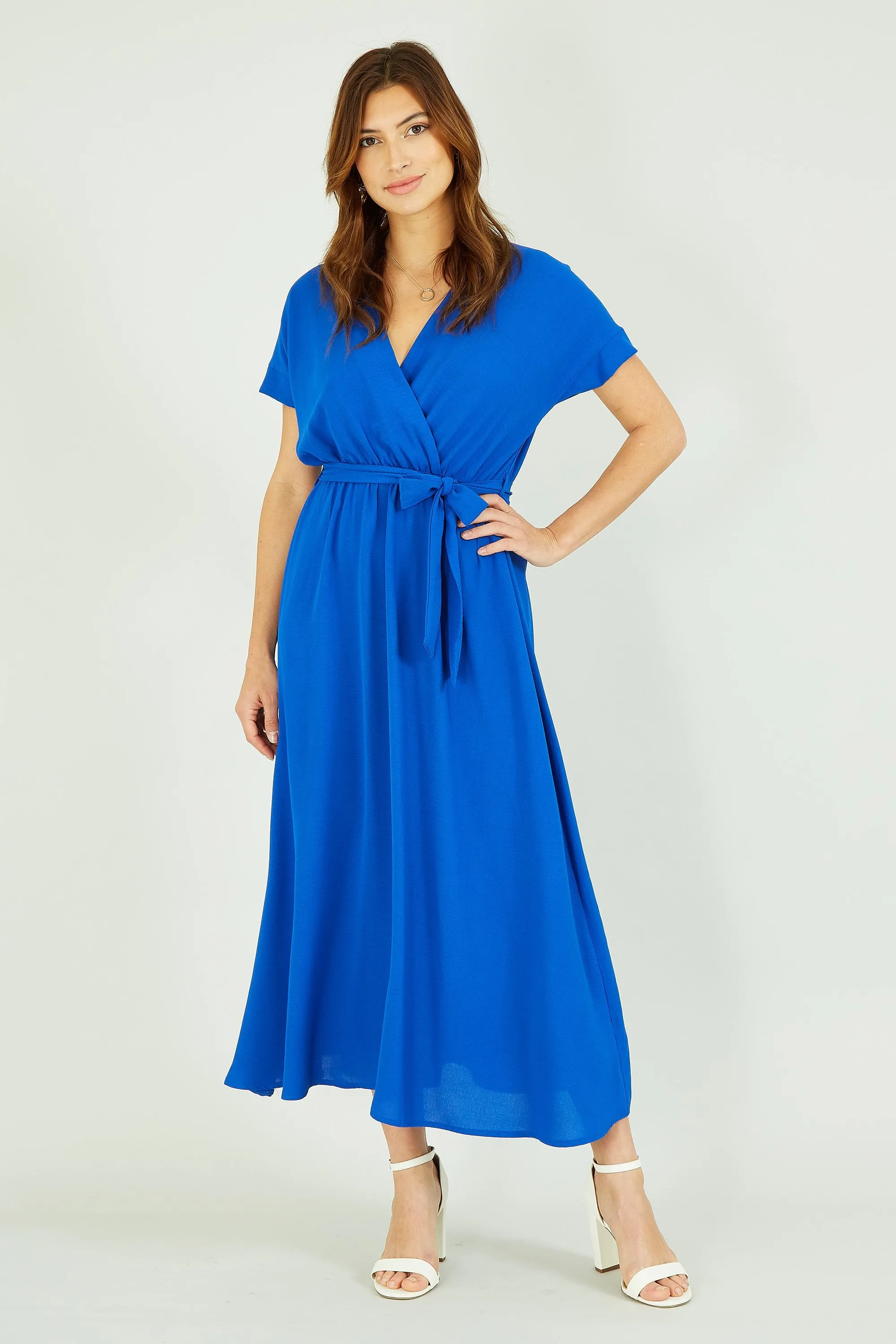 Mela Blue Kimono Sleeve Midi Dress