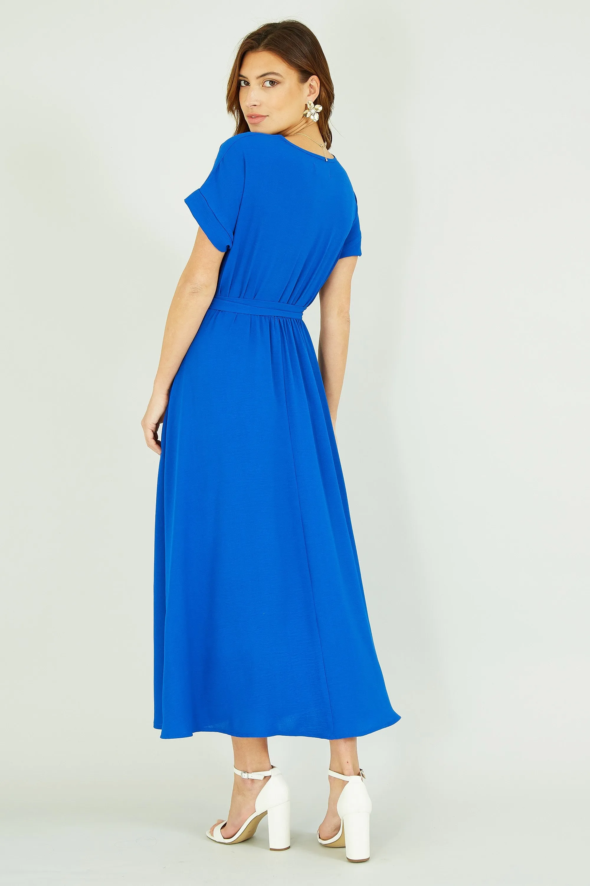 Mela Blue Kimono Sleeve Midi Dress