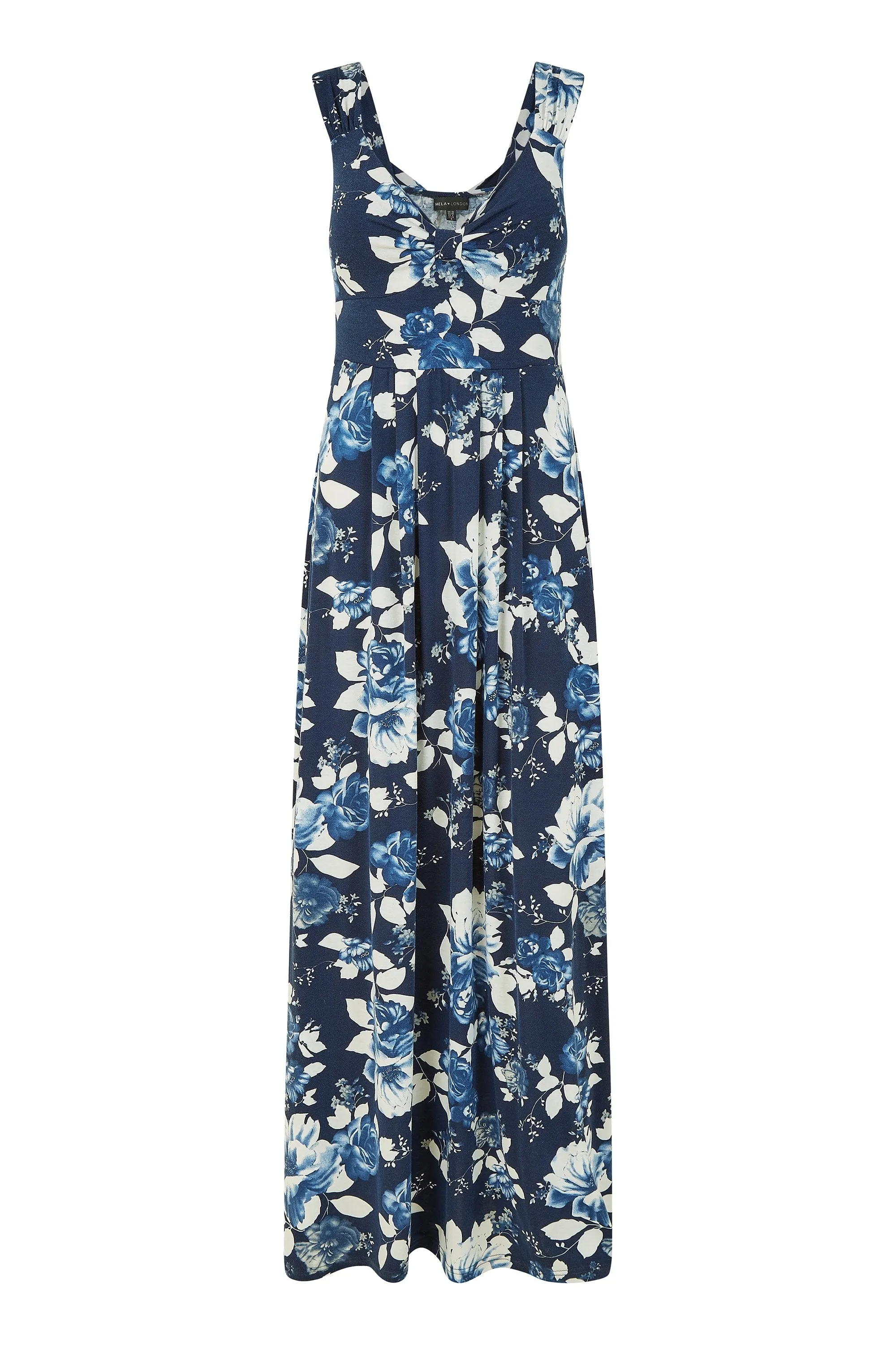 Mela Navy Floral Jersey Maxi Dress