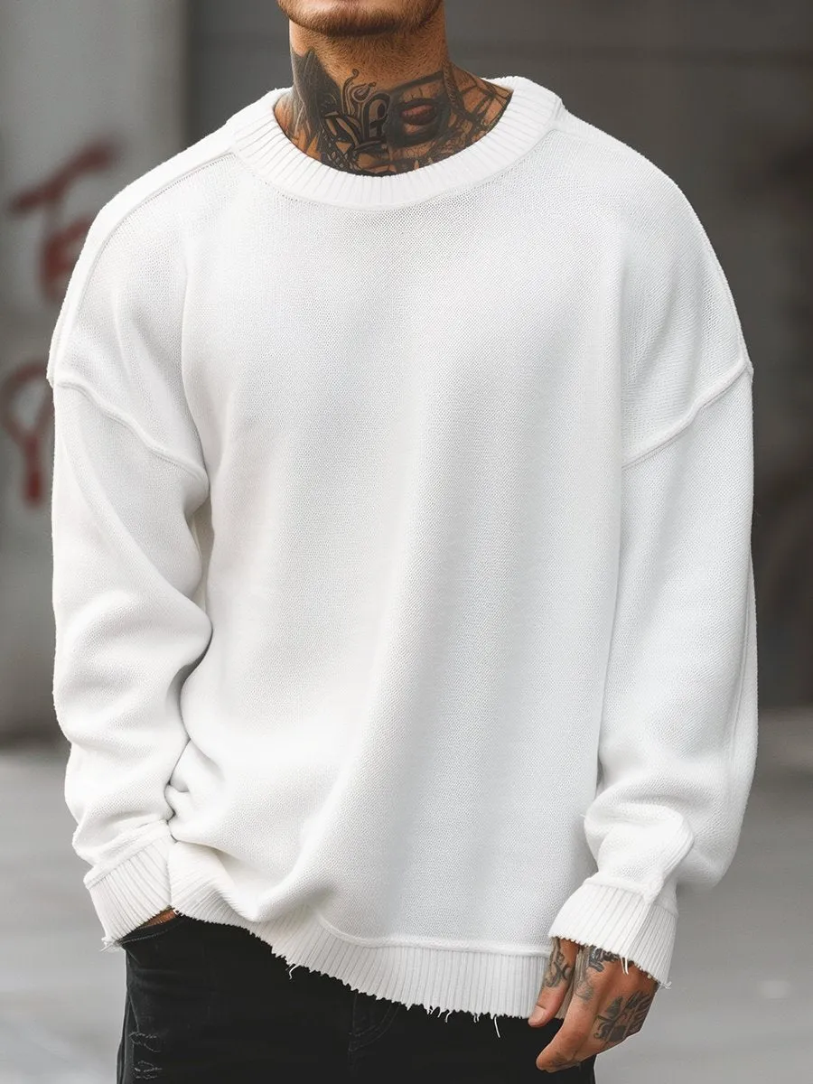 Men's Fashion Casual Loose Solid Color Sweater