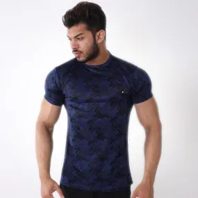 Midnight Blue Camo Tshirt- Muscle Fit- Sale