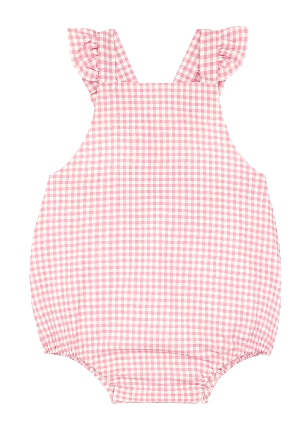 Minnow - Baby Guava Gingham Bubble Romper