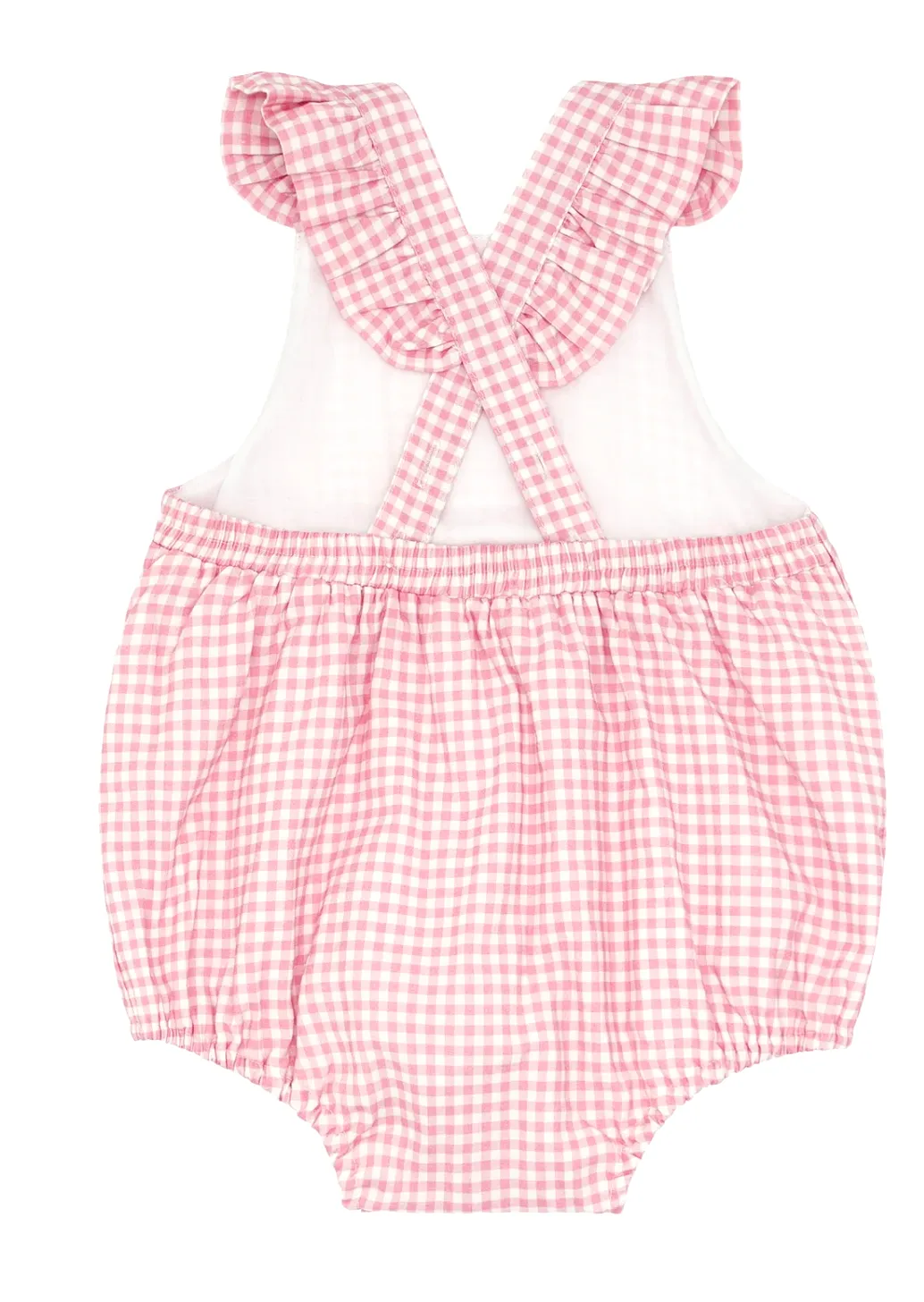 Minnow - Baby Guava Gingham Bubble Romper