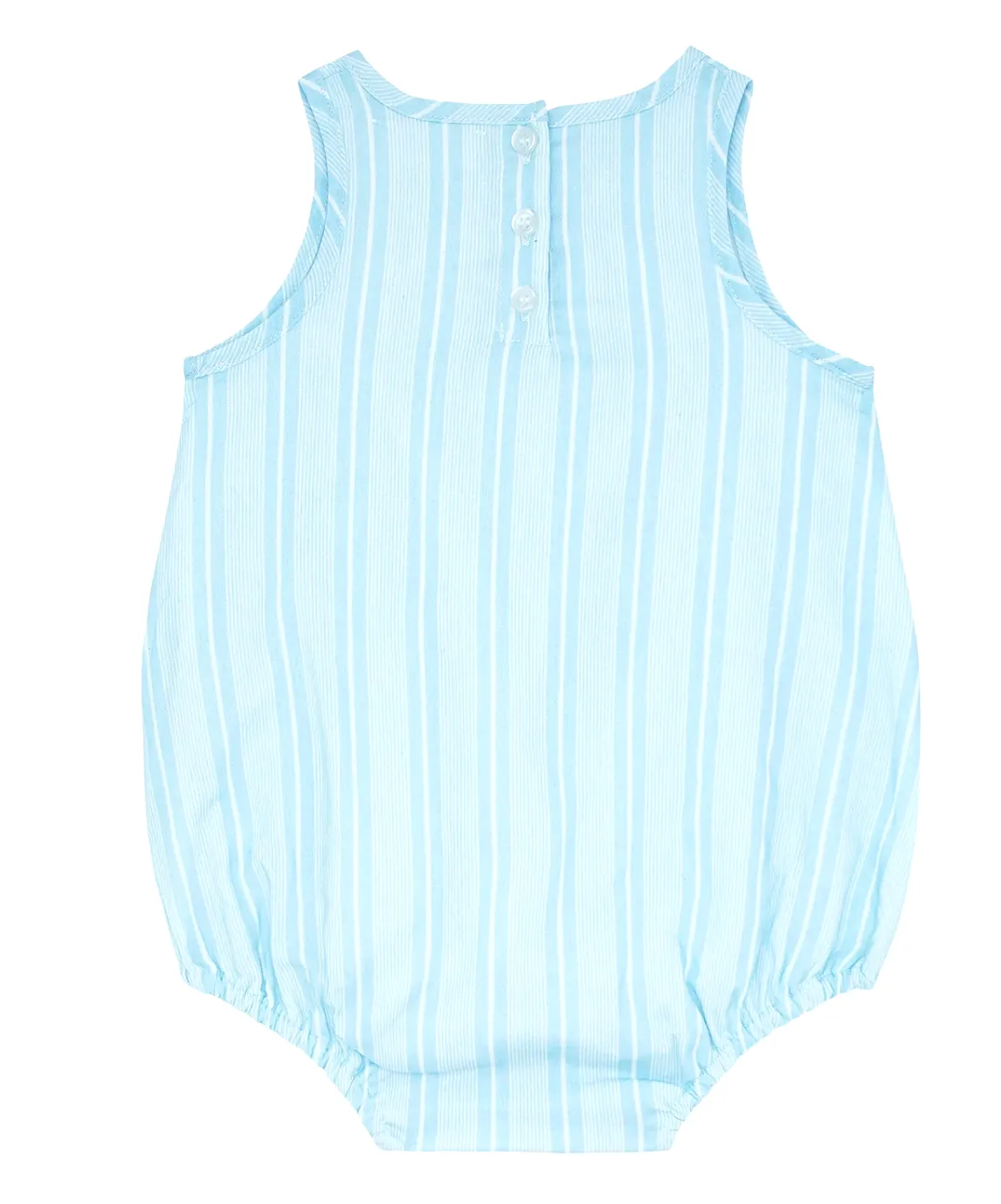 Minnow - Baby Pacific Blue Stripe Bubble Romper