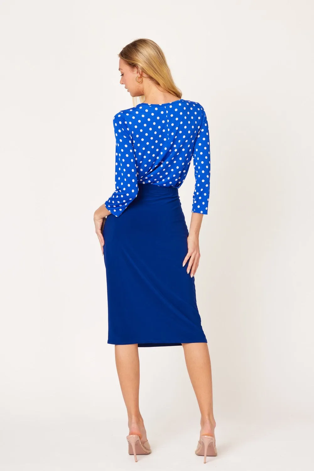 Miss Amy Pencil Skirt (Regular & Plus)- Navy