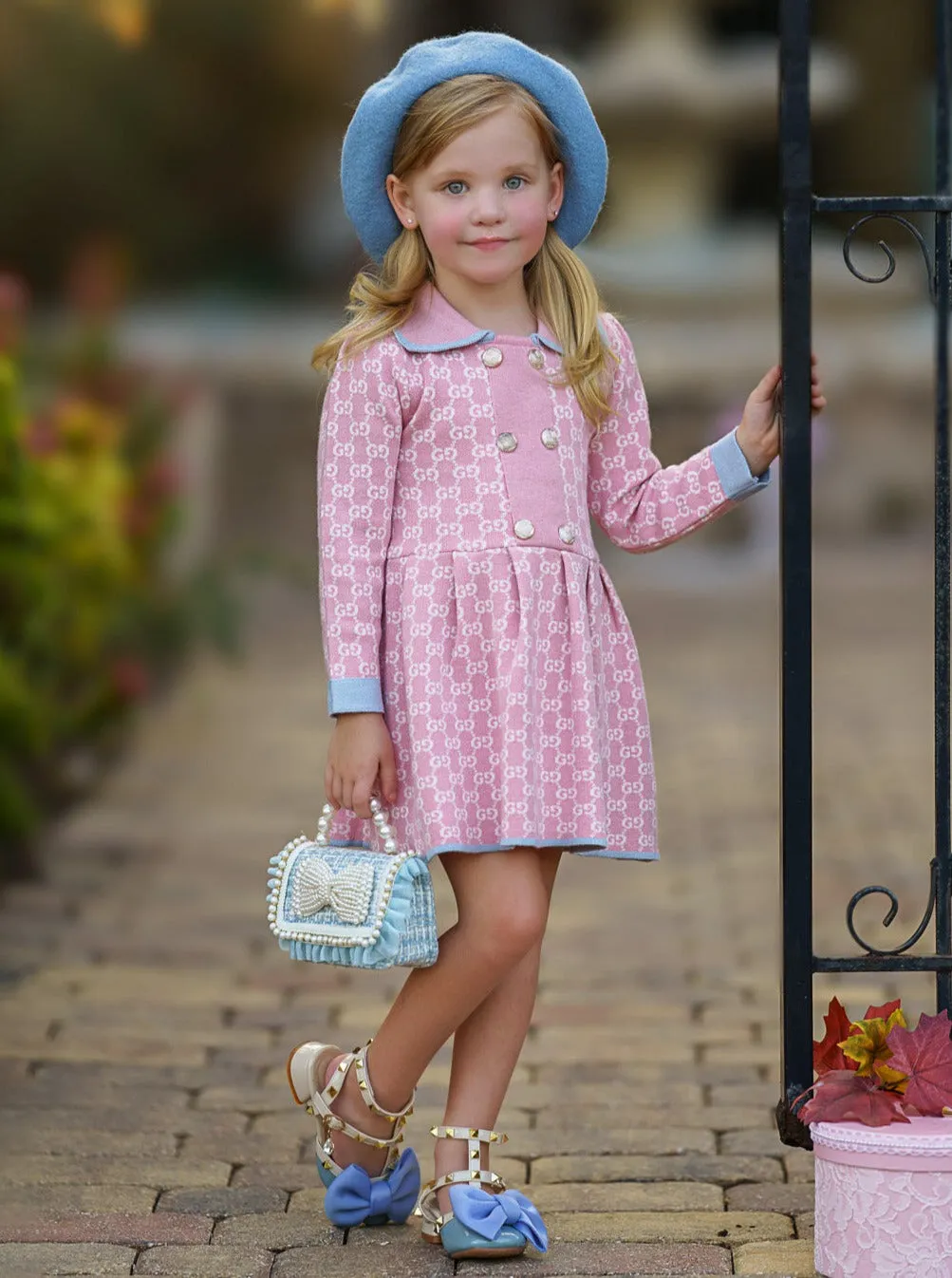 My Little Model Pink Monogram Dress