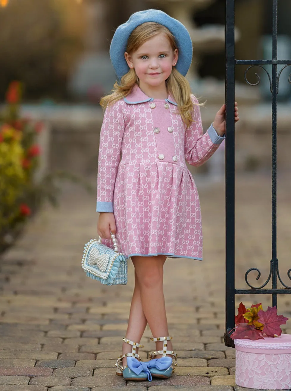 My Little Model Pink Monogram Dress