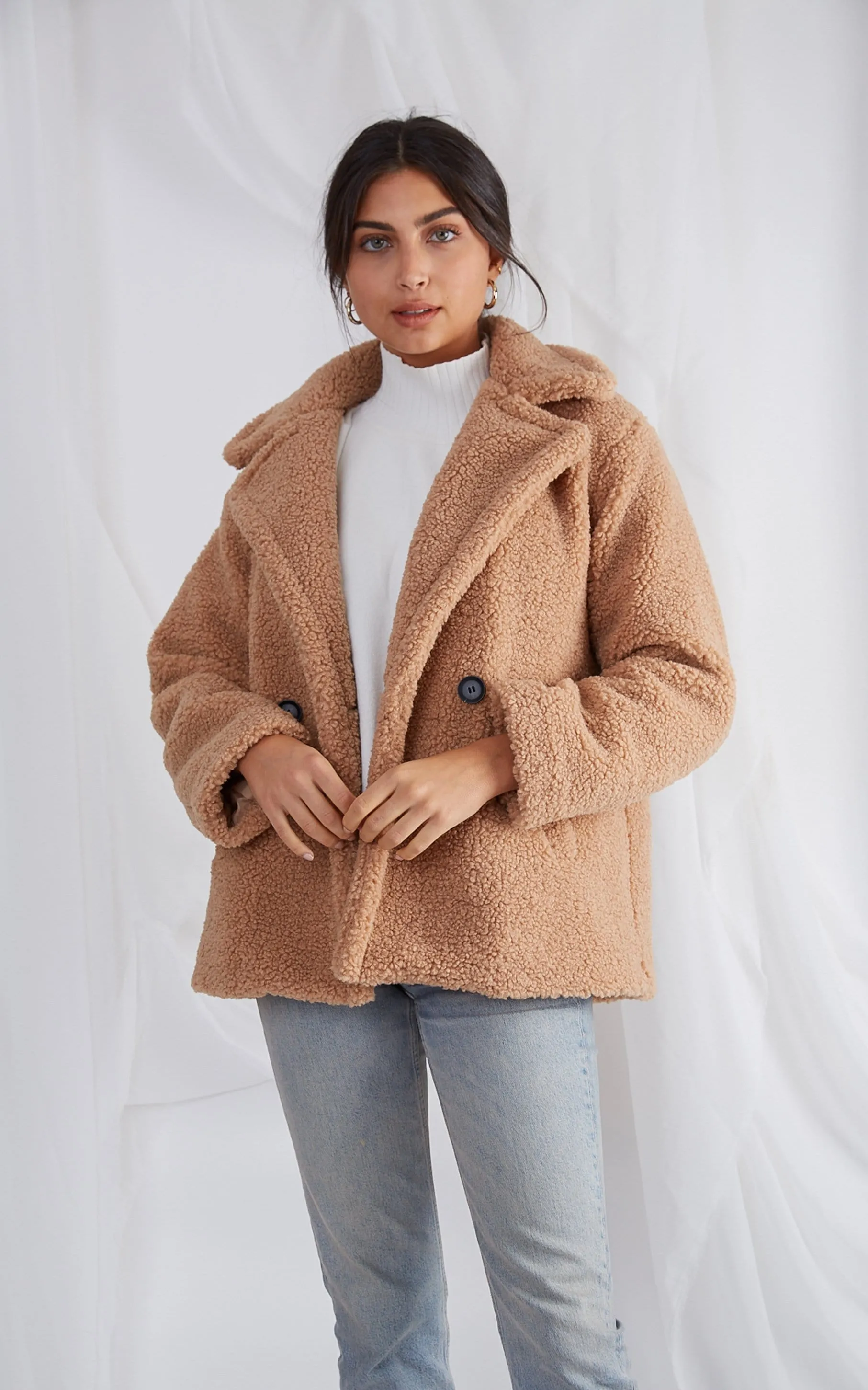 Noelle Teddy Coat - Beige