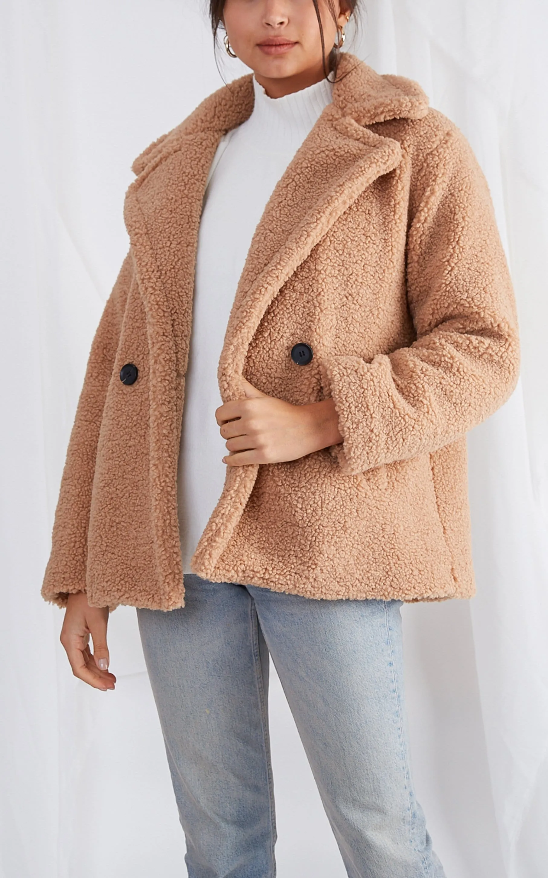 Noelle Teddy Coat - Beige