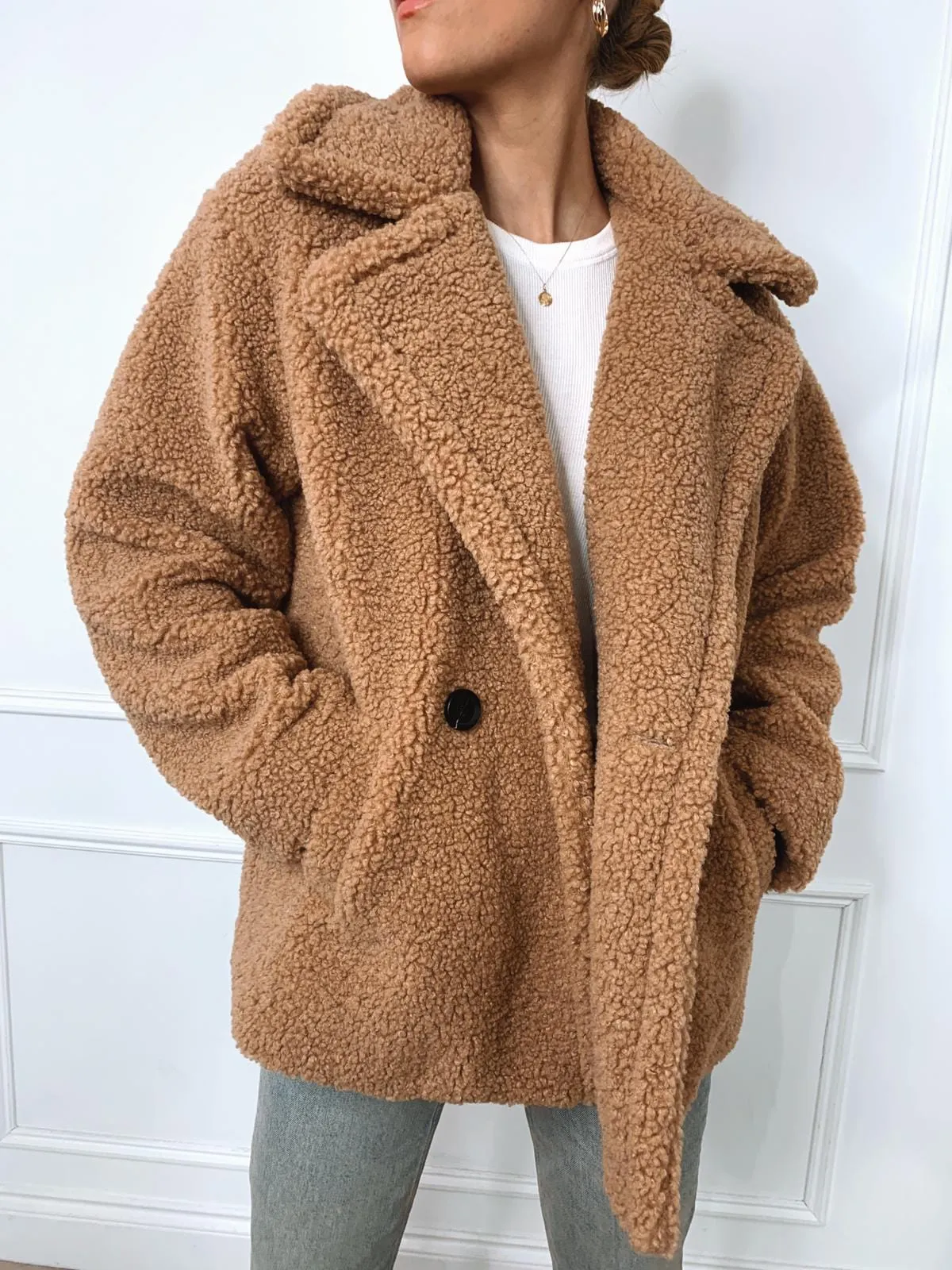 Noelle Teddy Coat - Beige