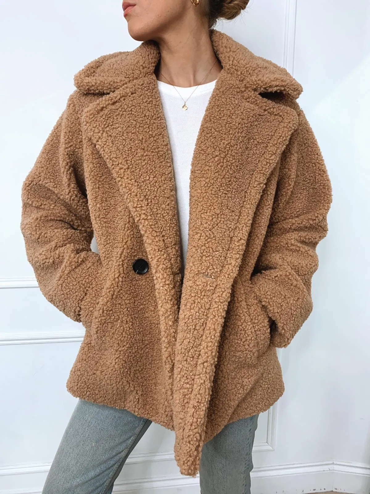 Noelle Teddy Coat - Beige