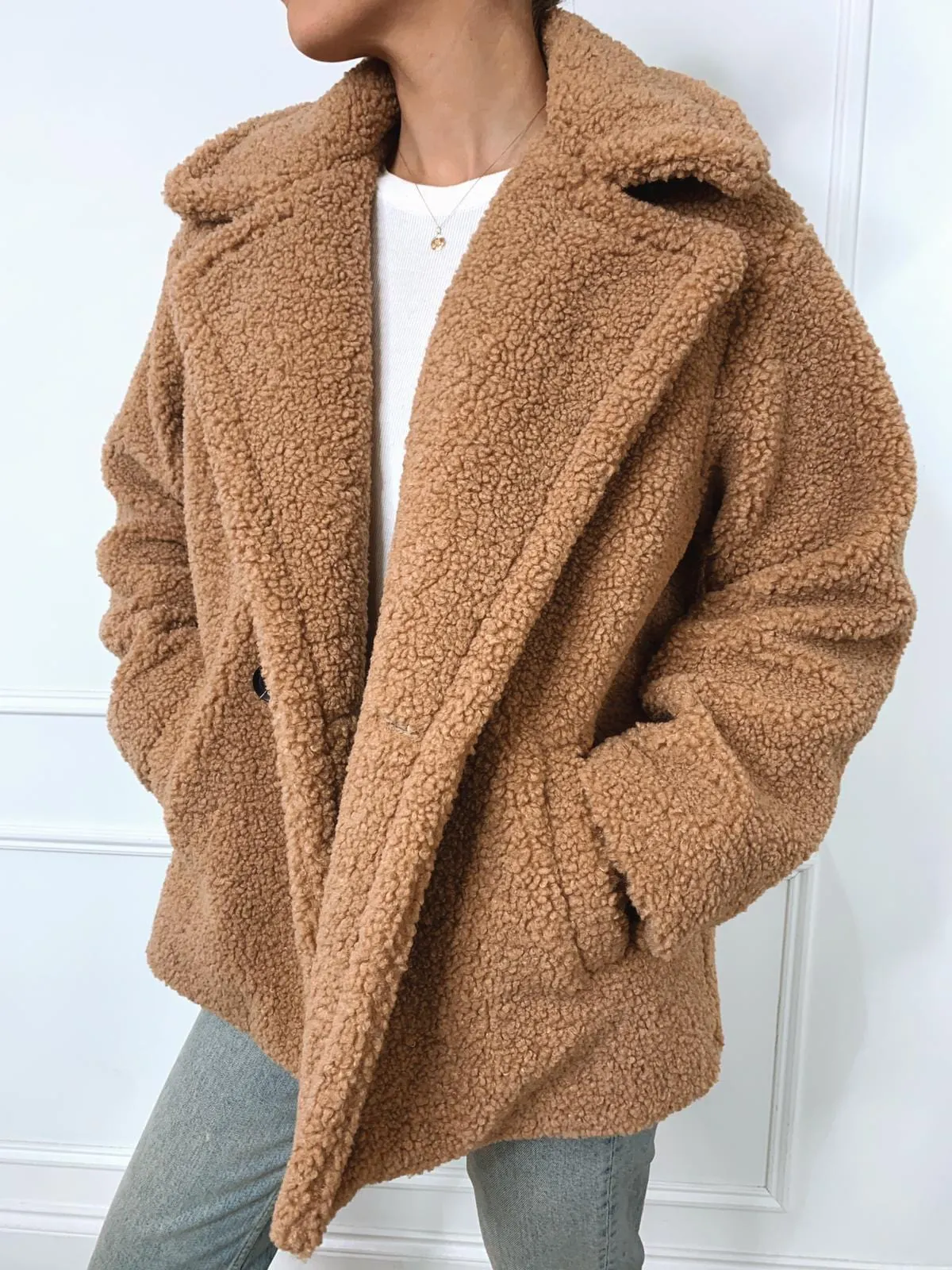 Noelle Teddy Coat - Beige