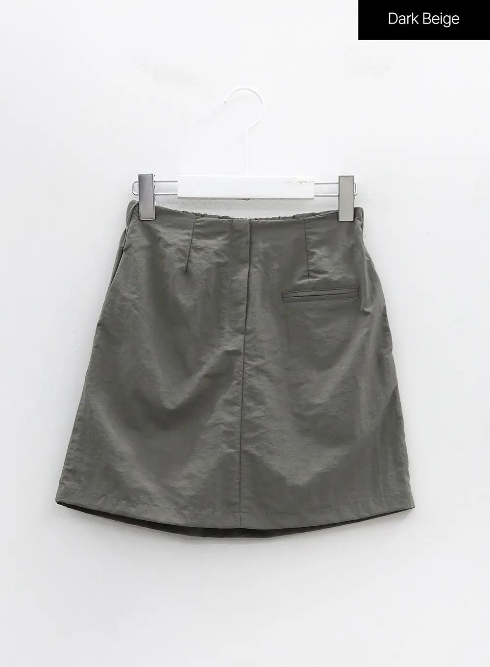 Nylon Set-up Skirt with Fake Pocket UU1407