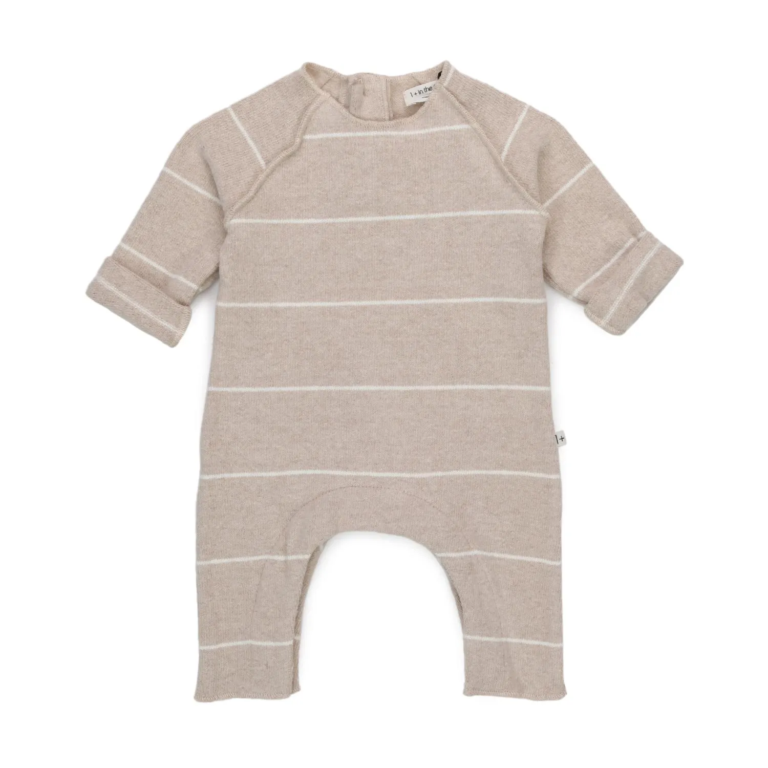 One More In The Family Beige Romper For Baby Girls