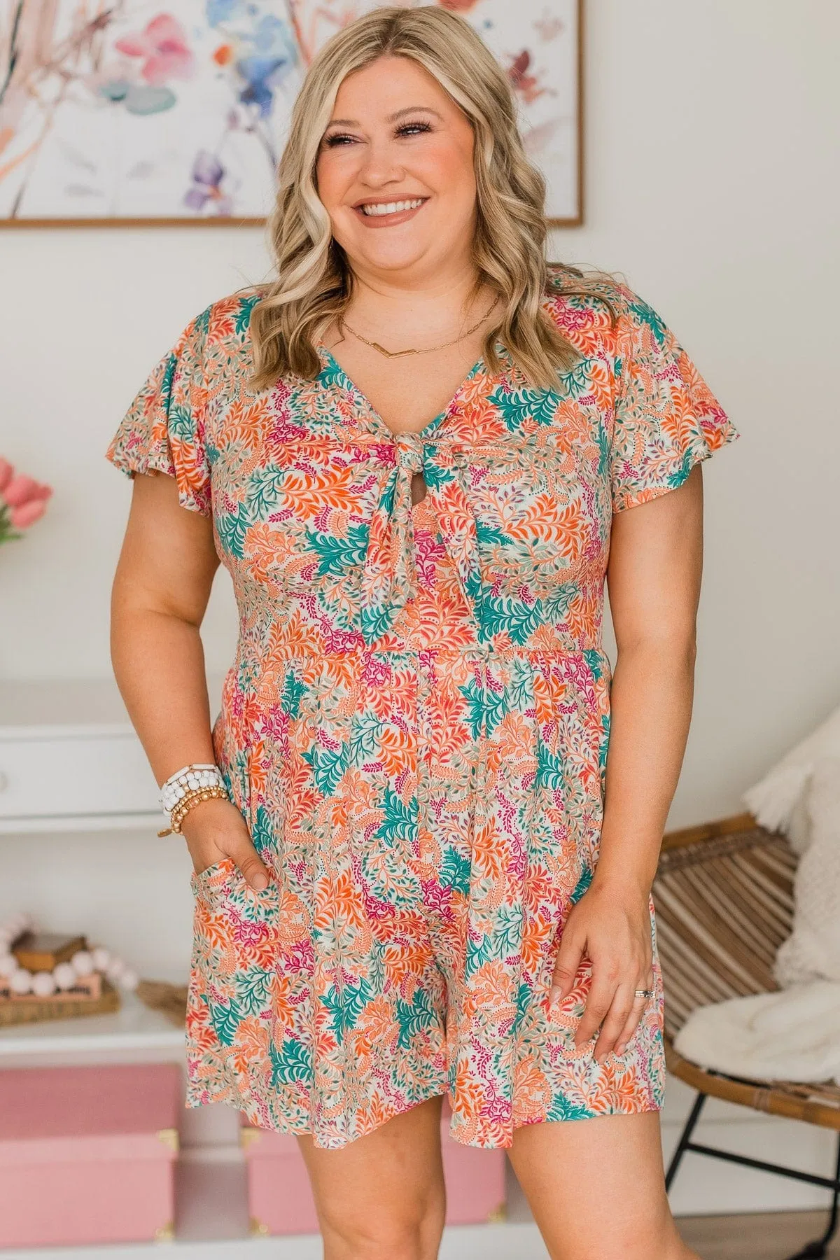 Only With You Floral Romper- Multi-Color