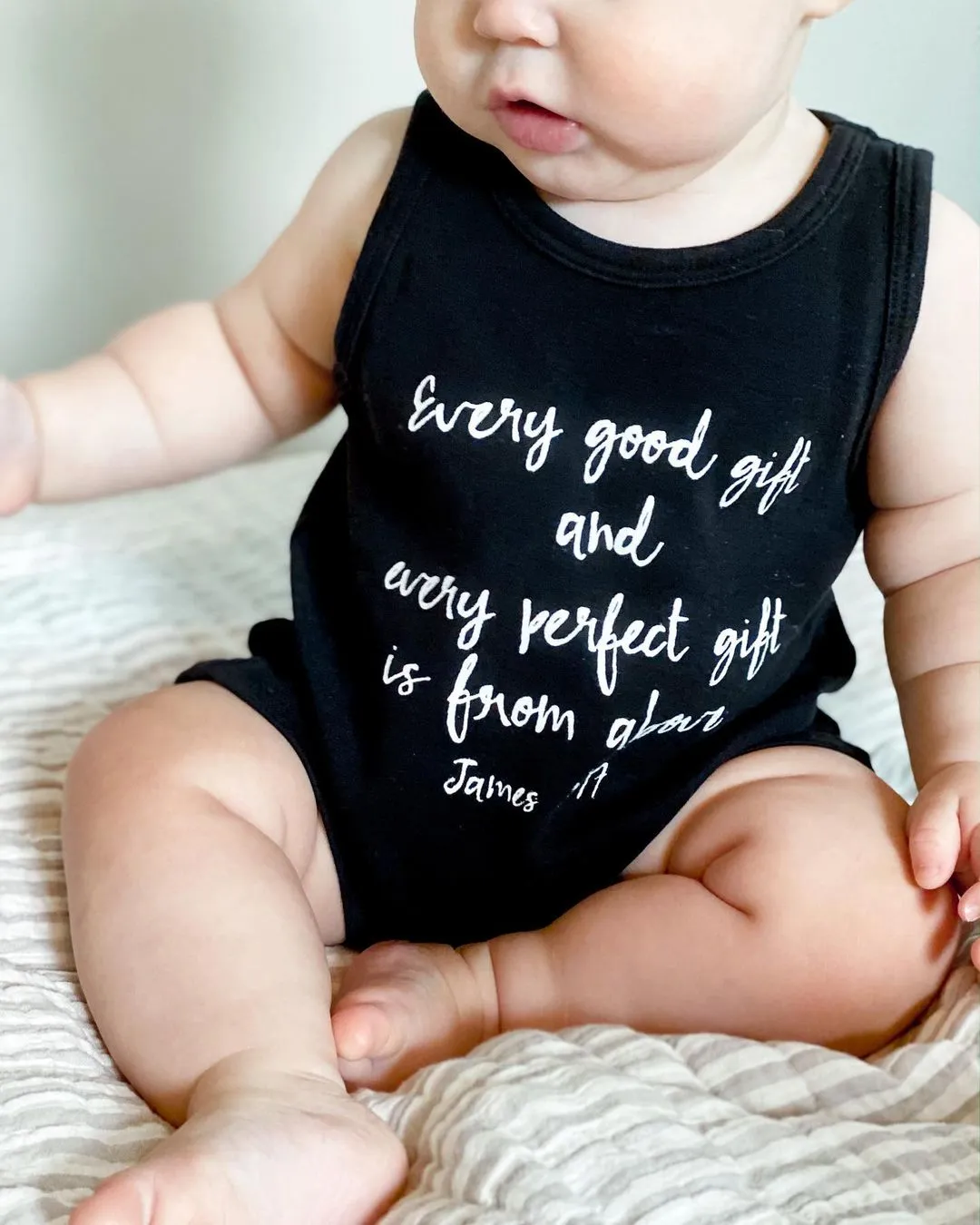 Organic Tank Romper -  James 1:17