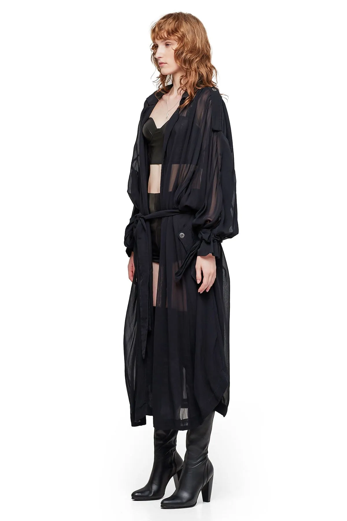 OVERSIZE SHEER JACKET IN BLACK