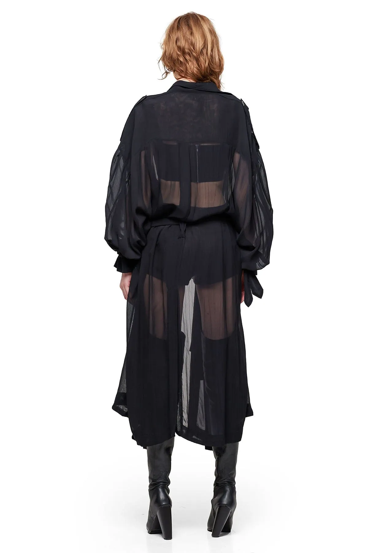 OVERSIZE SHEER JACKET IN BLACK