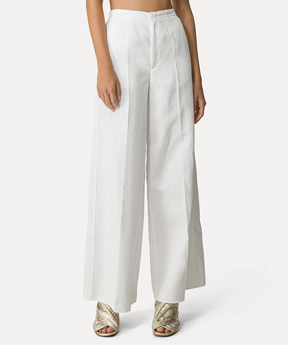 palazzo pants in cotton gabardine