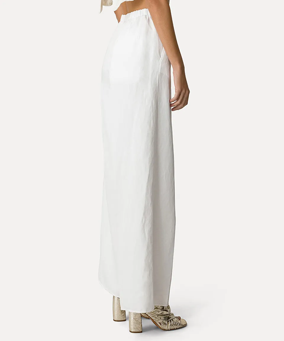 palazzo pants in cotton gabardine