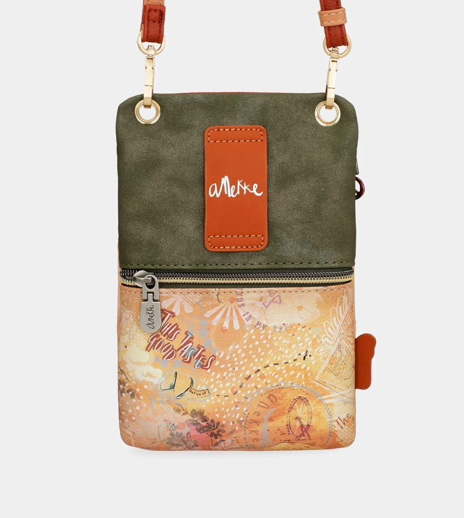 Peace & Love camel mini crossbody bag