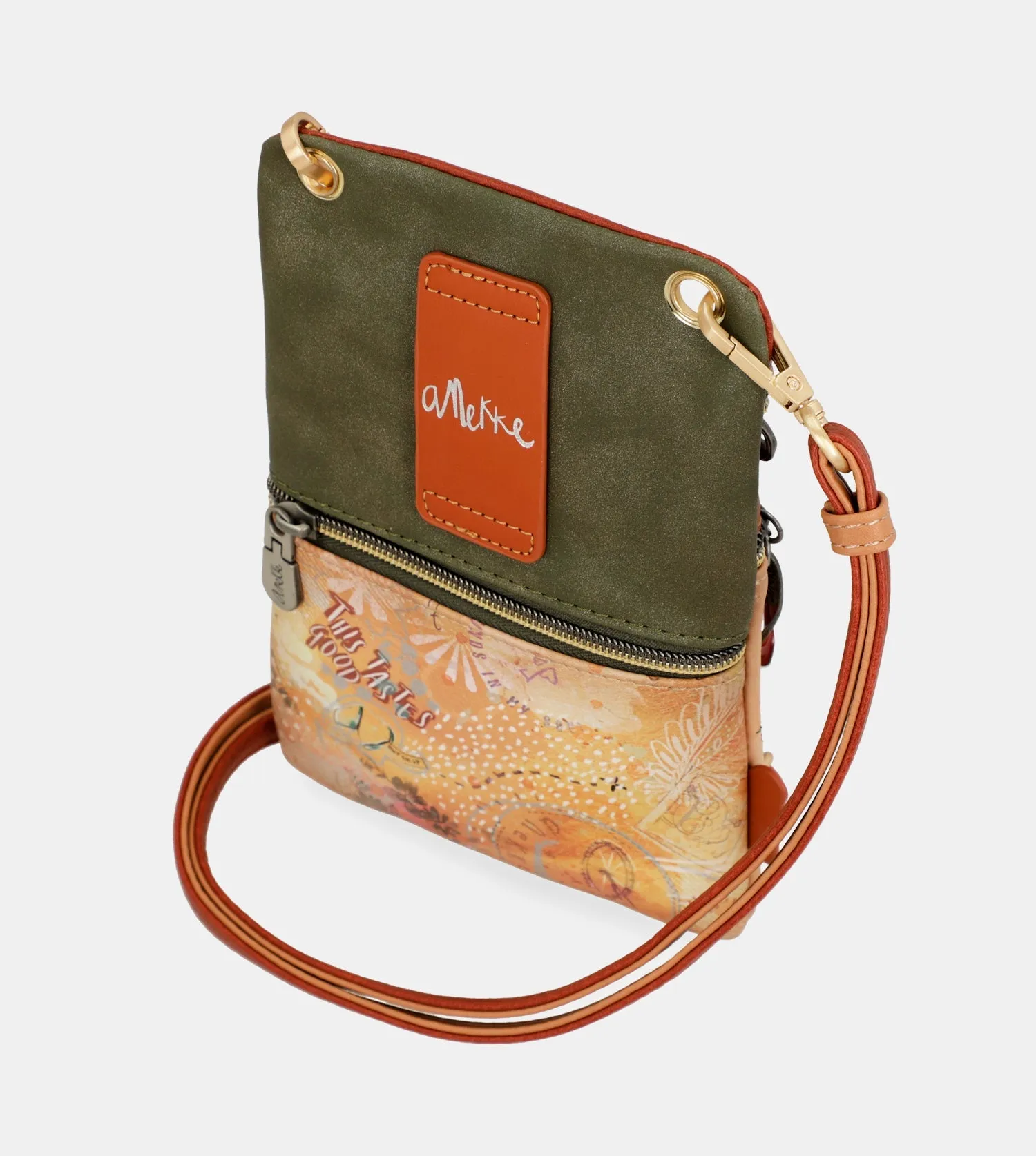 Peace & Love camel mini crossbody bag