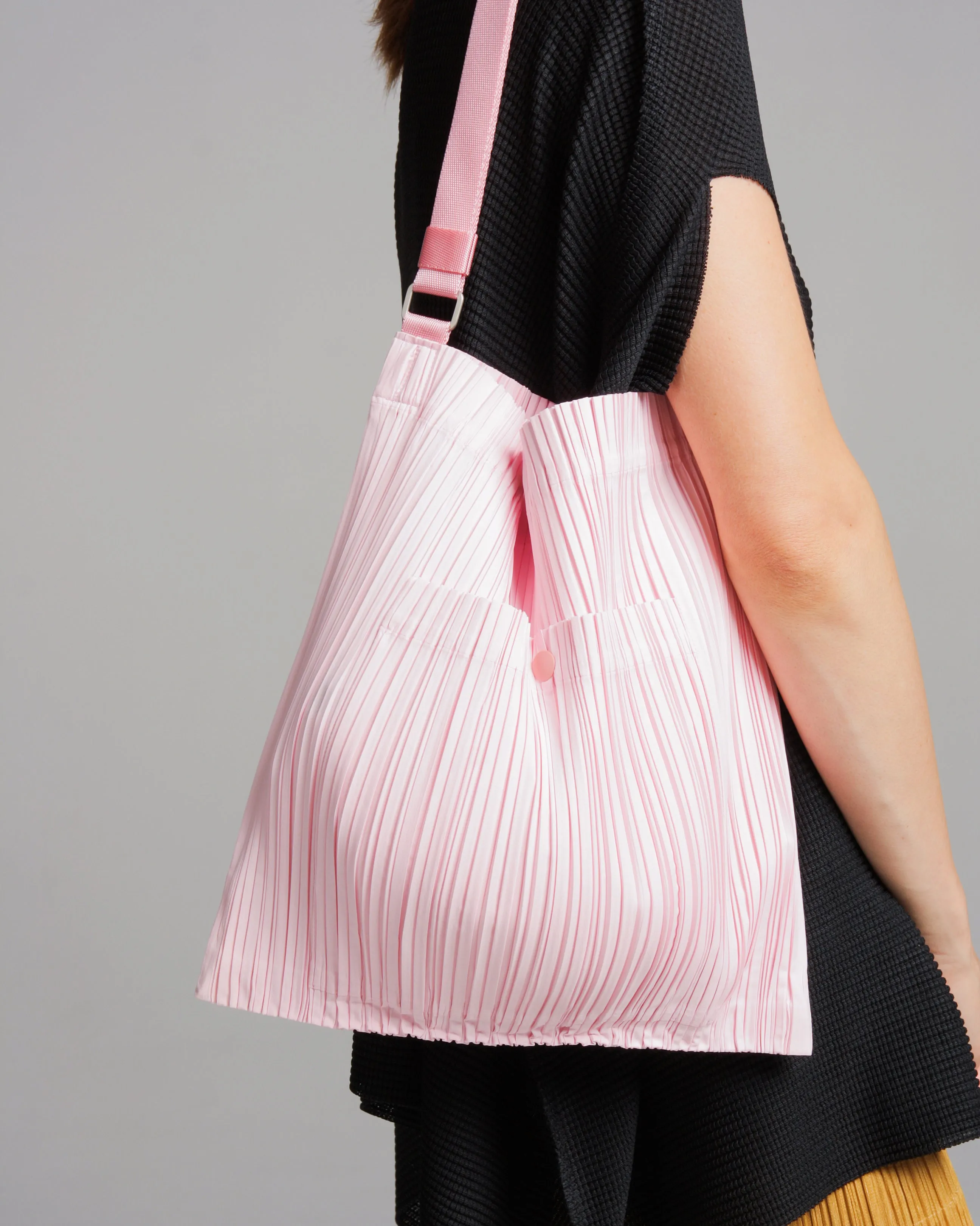 Pink Crossbody Pleated Bag