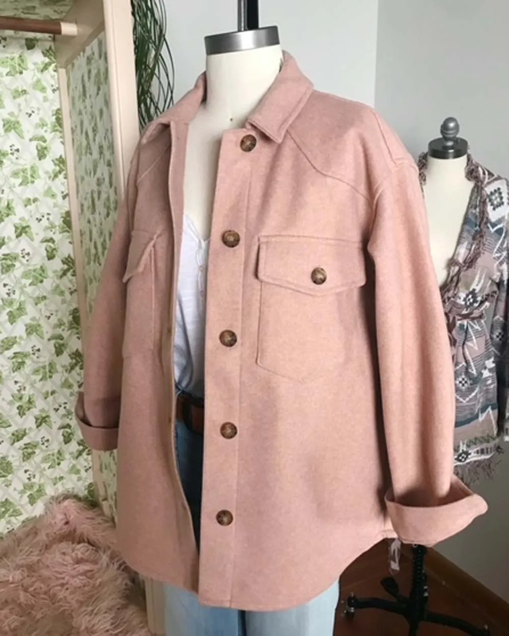 Pink Sage Shirt Jacket