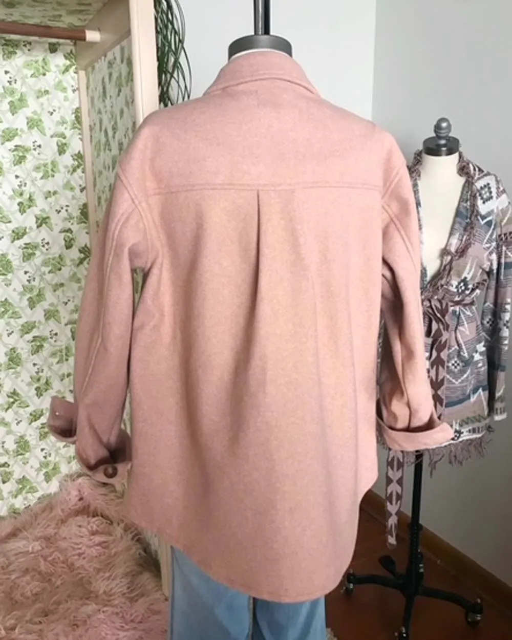 Pink Sage Shirt Jacket