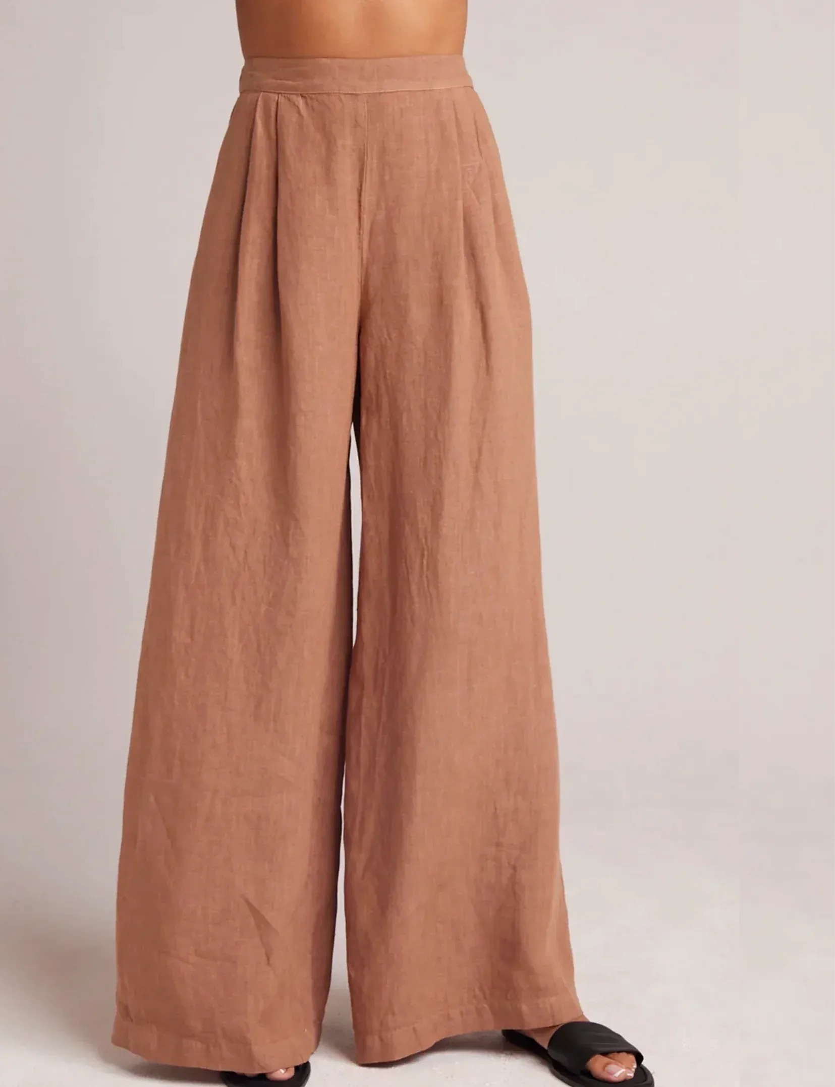 Pleat Palazzo Pant, Desert Brown