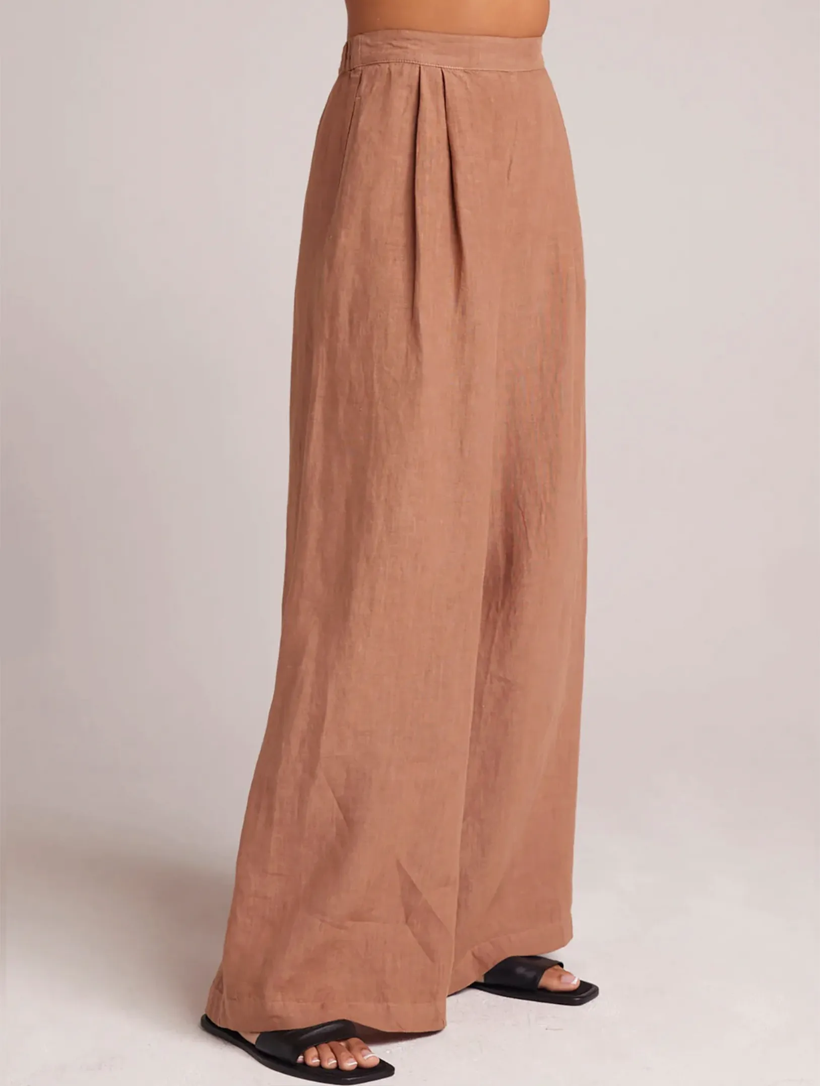 Pleat Palazzo Pant, Desert Brown