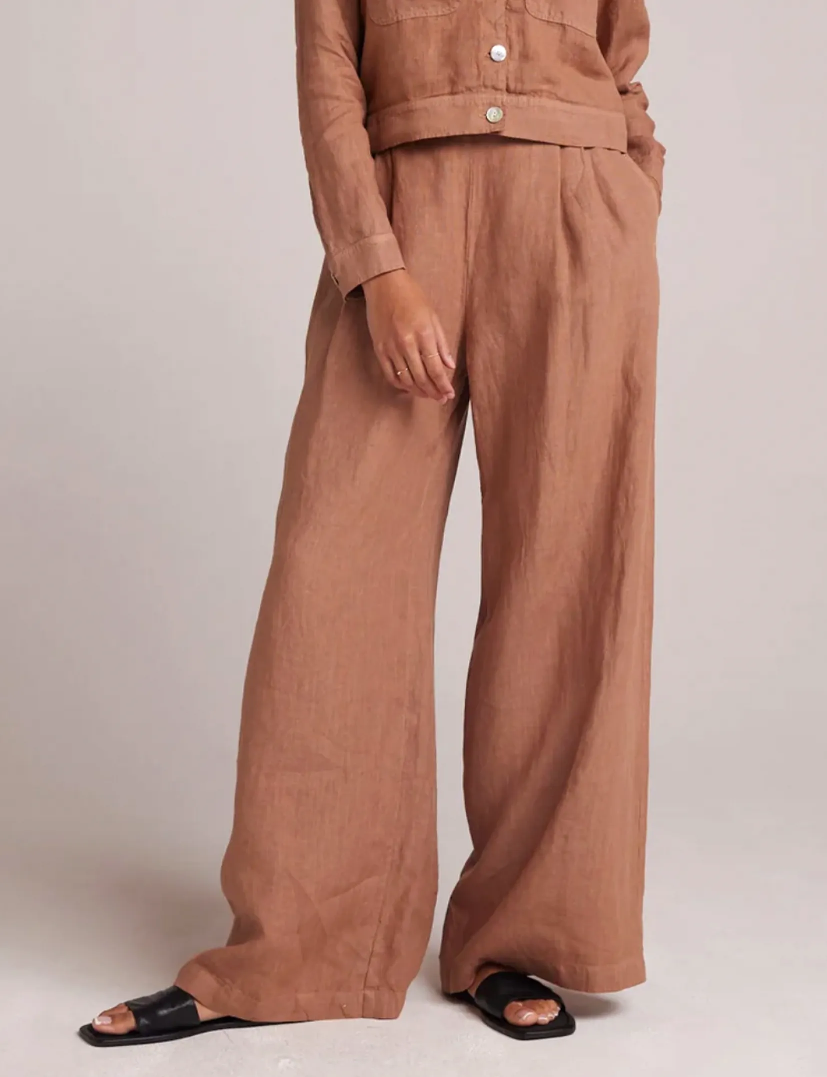 Pleat Palazzo Pant, Desert Brown